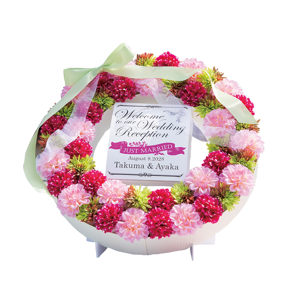 フラワーリースウェルカムボード（ハートクッキー）（45個セット）