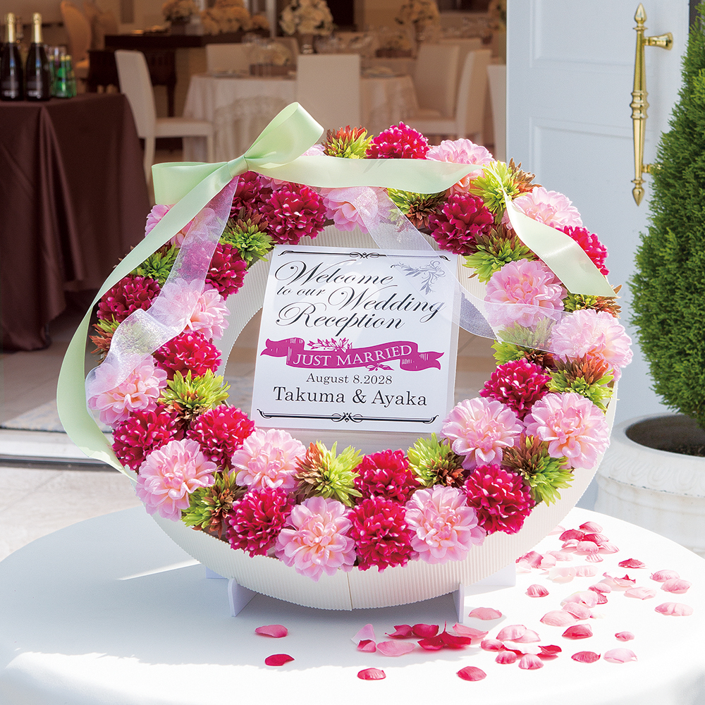 フラワーリースウェルカムボード（ハートクッキー）（45個セット）